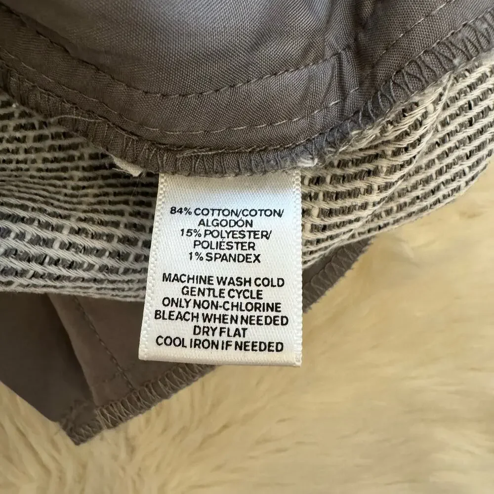 Ann Taylor Loft Gray Mid Rise Cotton Stretch Chino Shorts 2 NWOT
